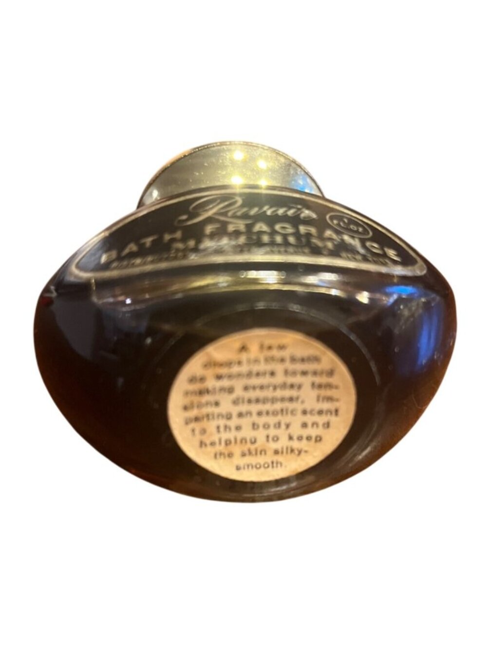 Ravair Bath Fragrance By Mitchum 1 Fl Oz Vintage Perfume Bottle With Gold Accent - Picture 3 of 3